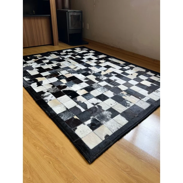 Tapete 1,5mx2,0m Preto/Branco
