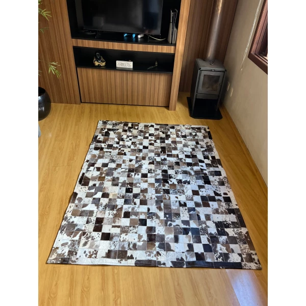 Tapete 1,5mx2,0m Marrom/Branco
