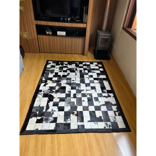 Tapete 1,5mx2,0m Preto/Branco