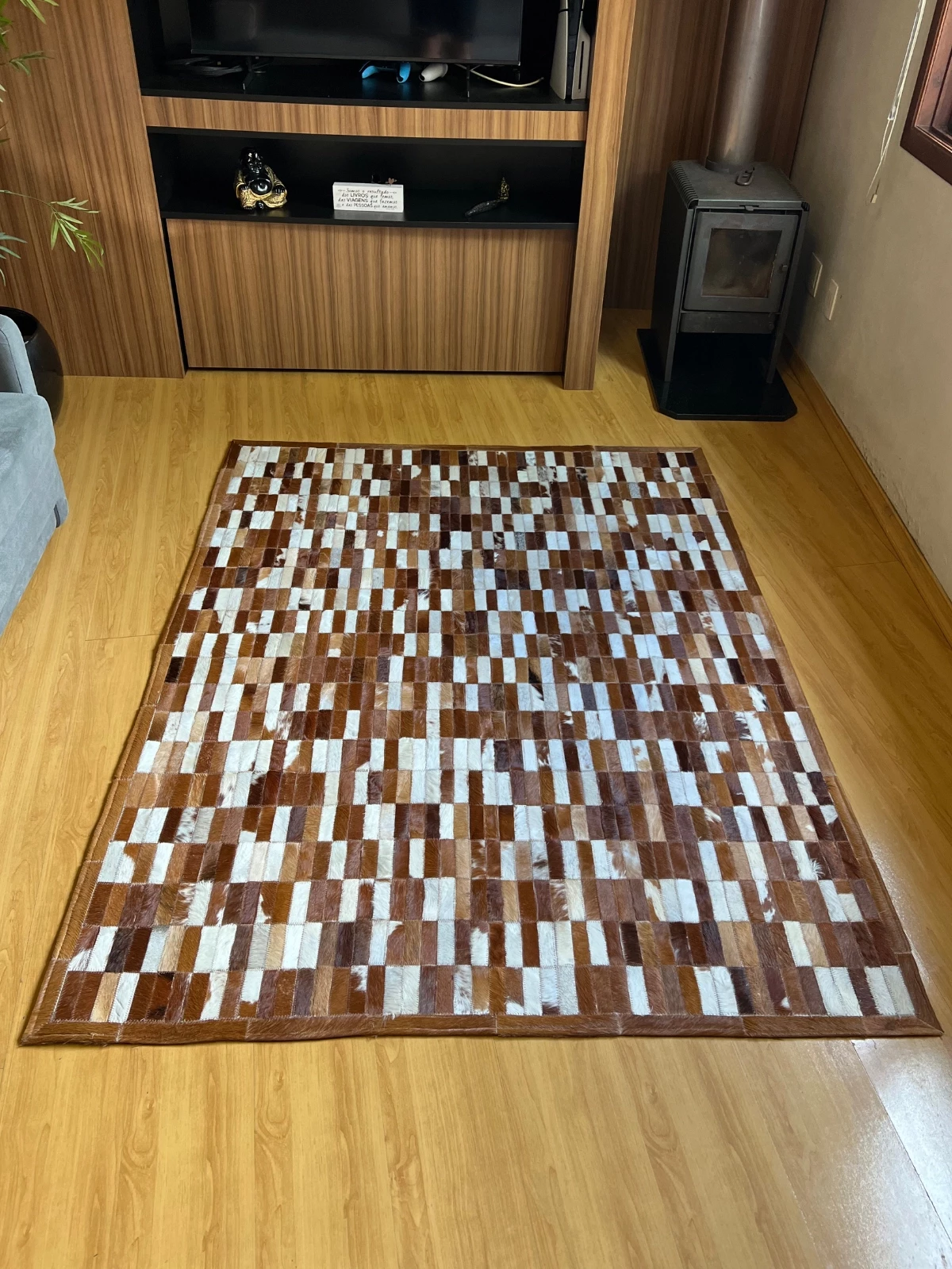 Tapete 1,5mx2,0m Marrom/Branco
