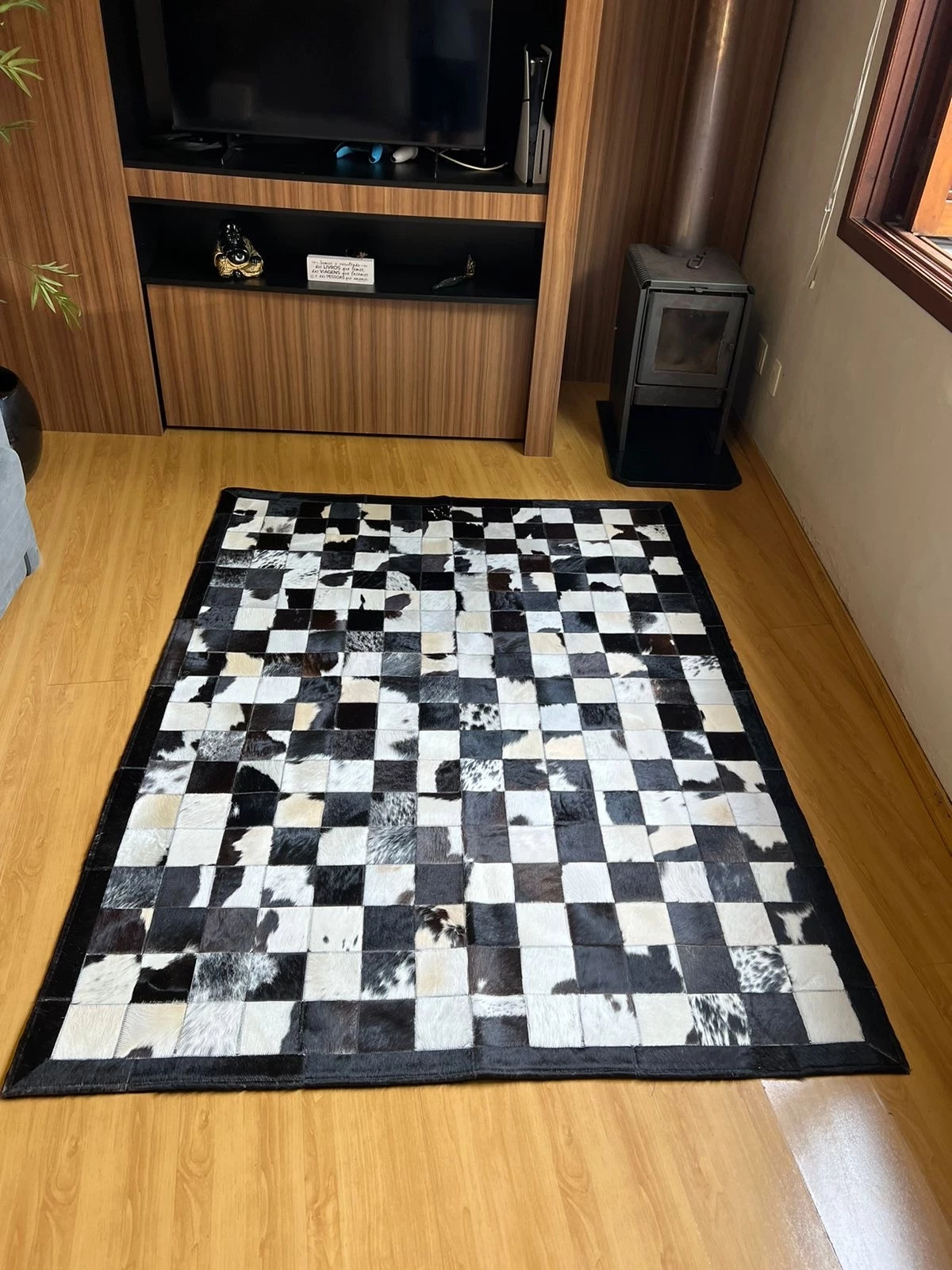 Tapete 1,5mx2,0m Preto/Branco